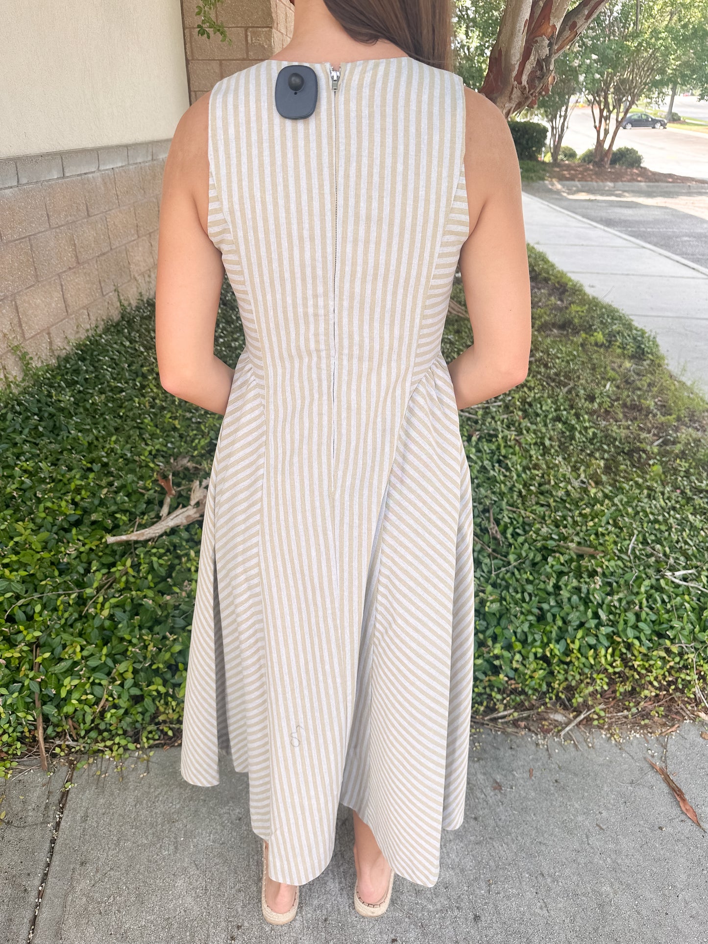 Vintage Stripe Tie Maxi Dress
