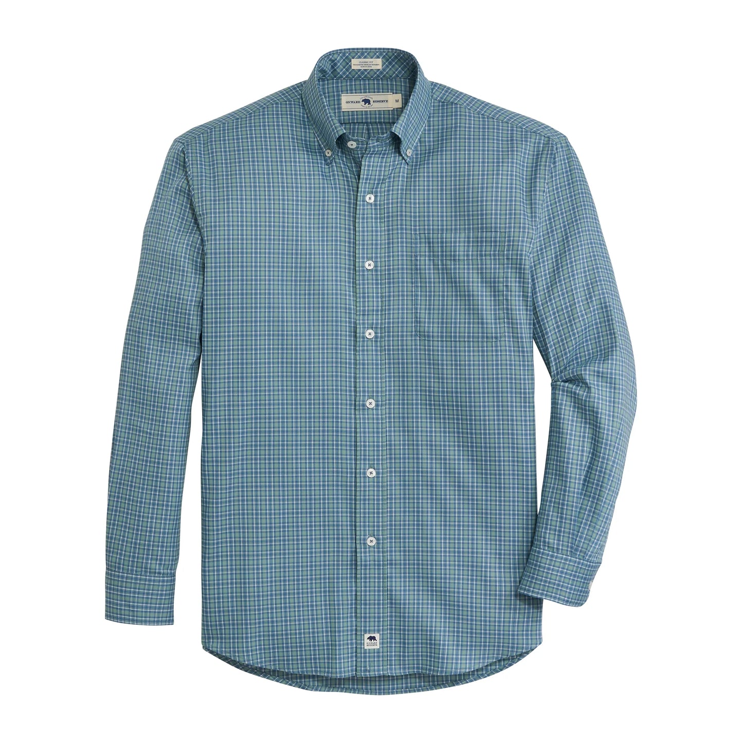 Onward Reserve Dock Classic Fit Brushed Performance Twill Button Down - Surf
