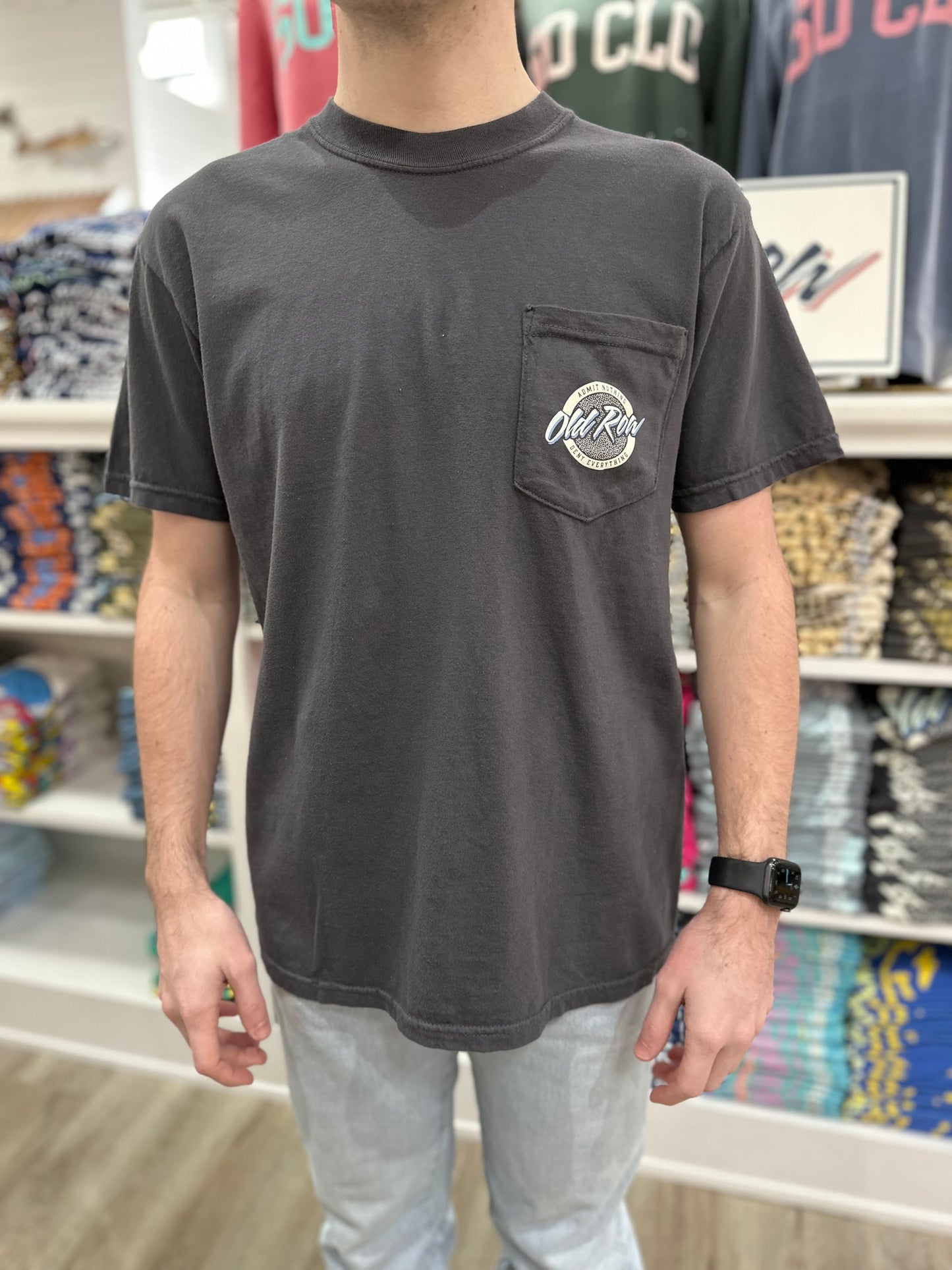 Old Row Circle Logo Pocket S/S T-Shirt - Graphite