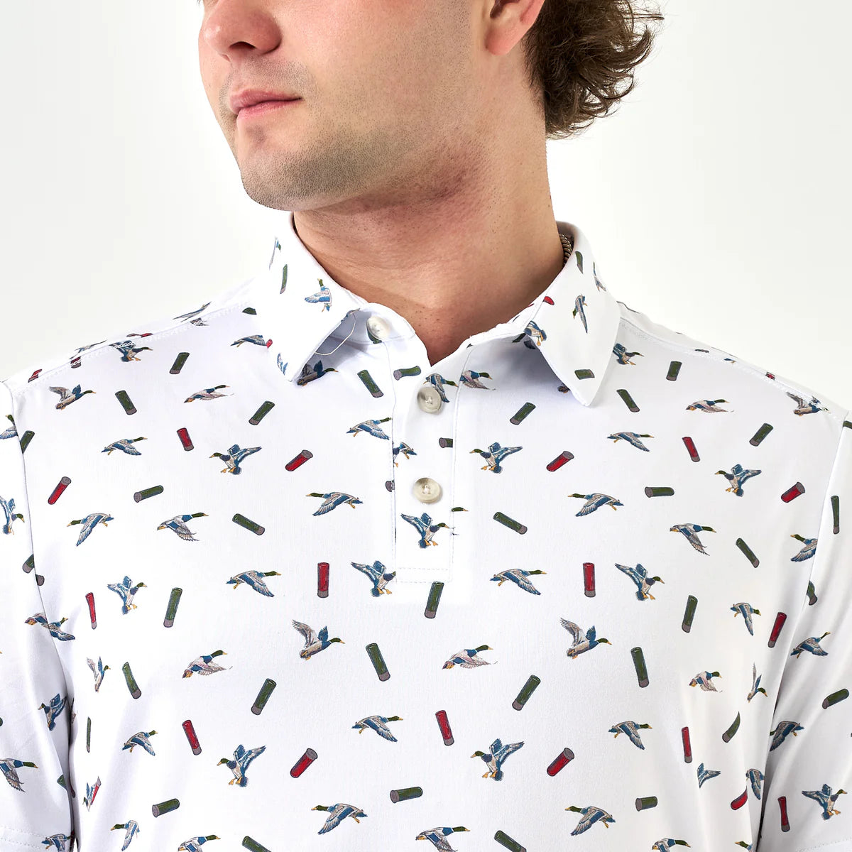 Burlebo Men’s Performance Polo - Ducks And Shells