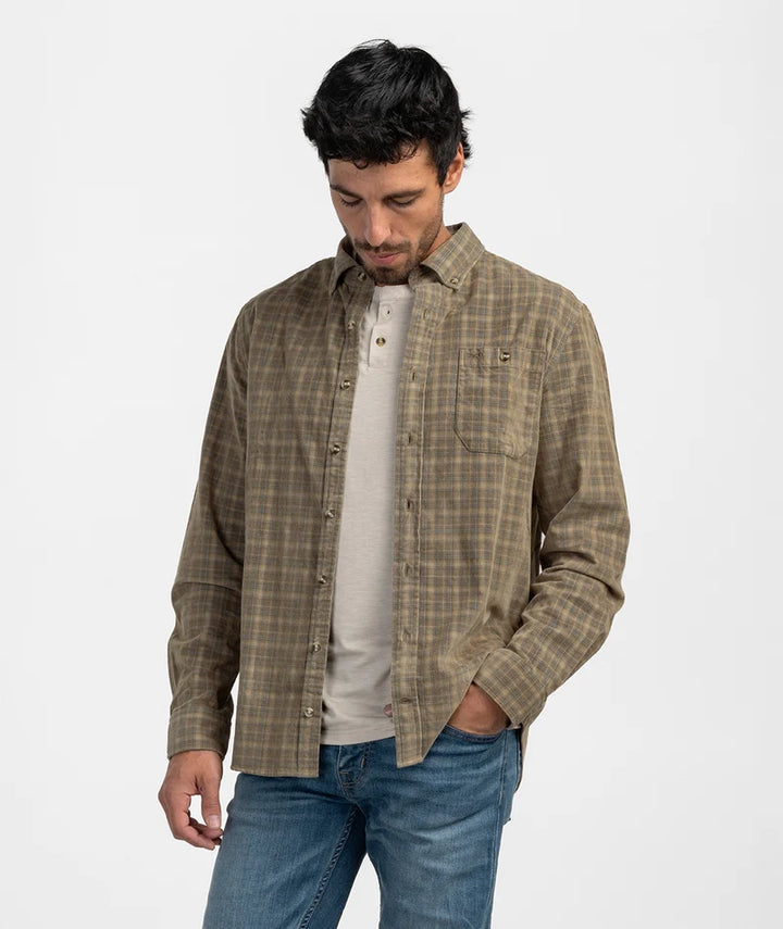SSCO Men’s Braxton Lightweight Cord Flannel - Saddle