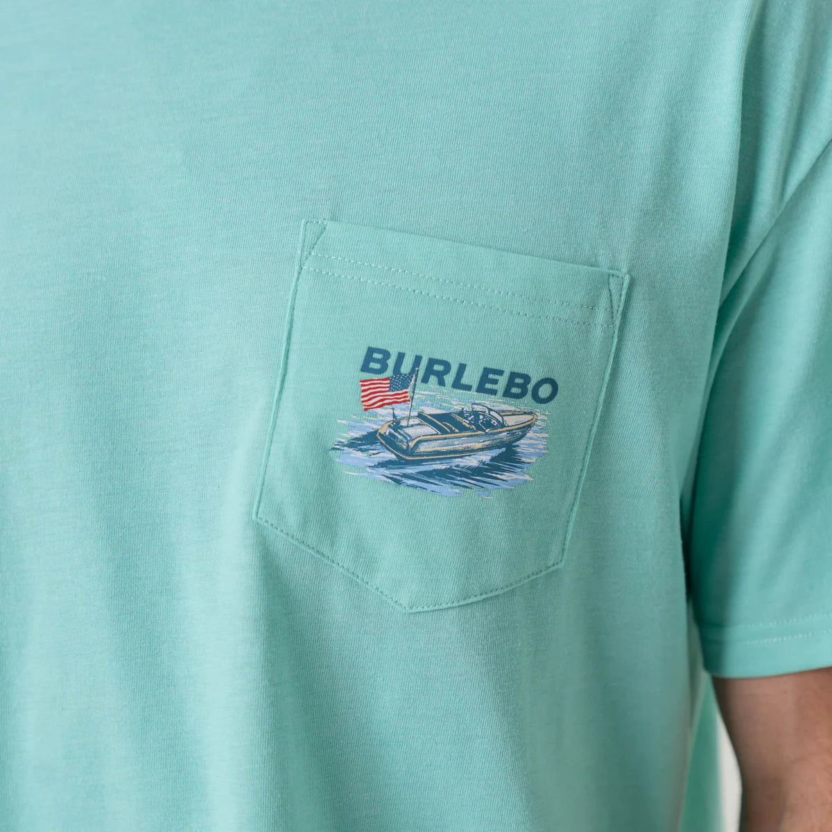 Burlebo Men’s Lake Weekend S/S Pocket T-Shirt - Island Reef