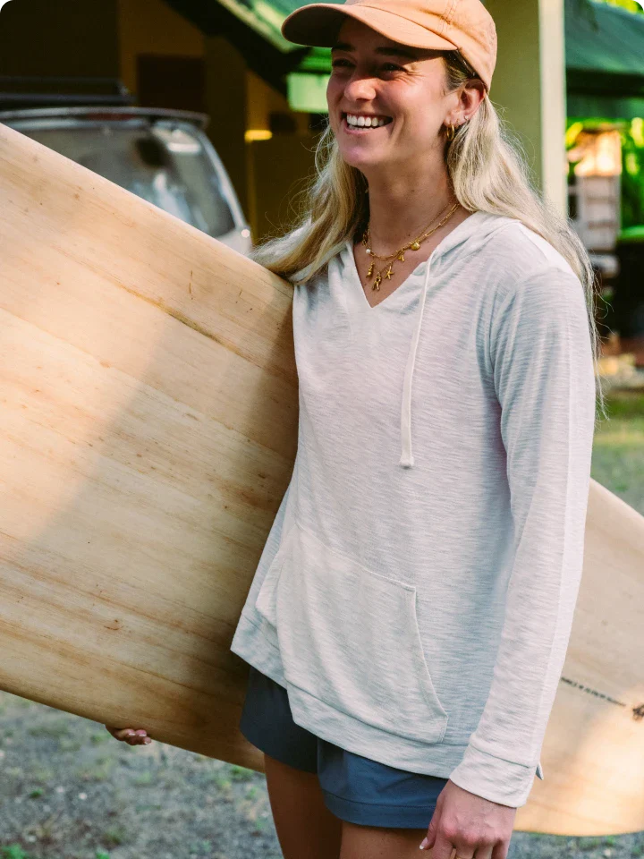 Free Fly Women's Bamboo Slub Hoodie - Sea Salt