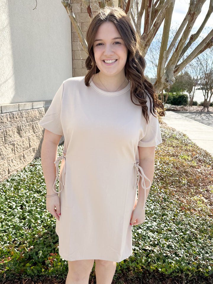 Adilyn Shirt Dress - Beige