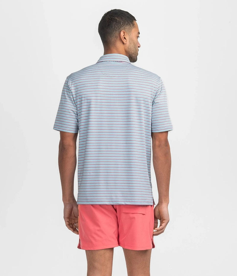 SSCO Men’s Tybee Stripe Performance Polo - Tropsicle