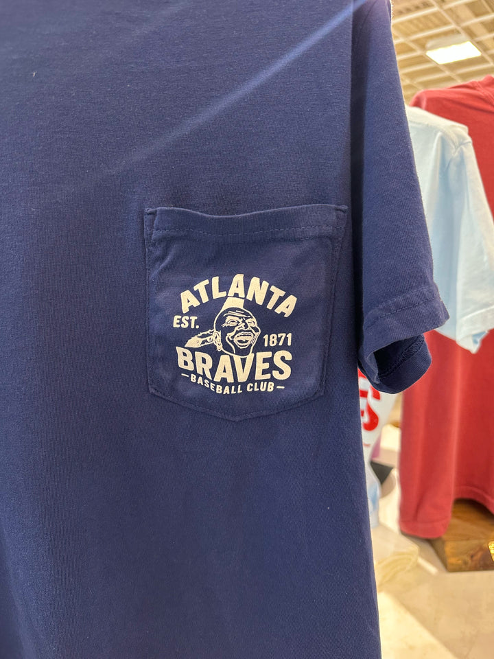 CB Braves Baseball Club S/S Pocket T-Shirt - Navy