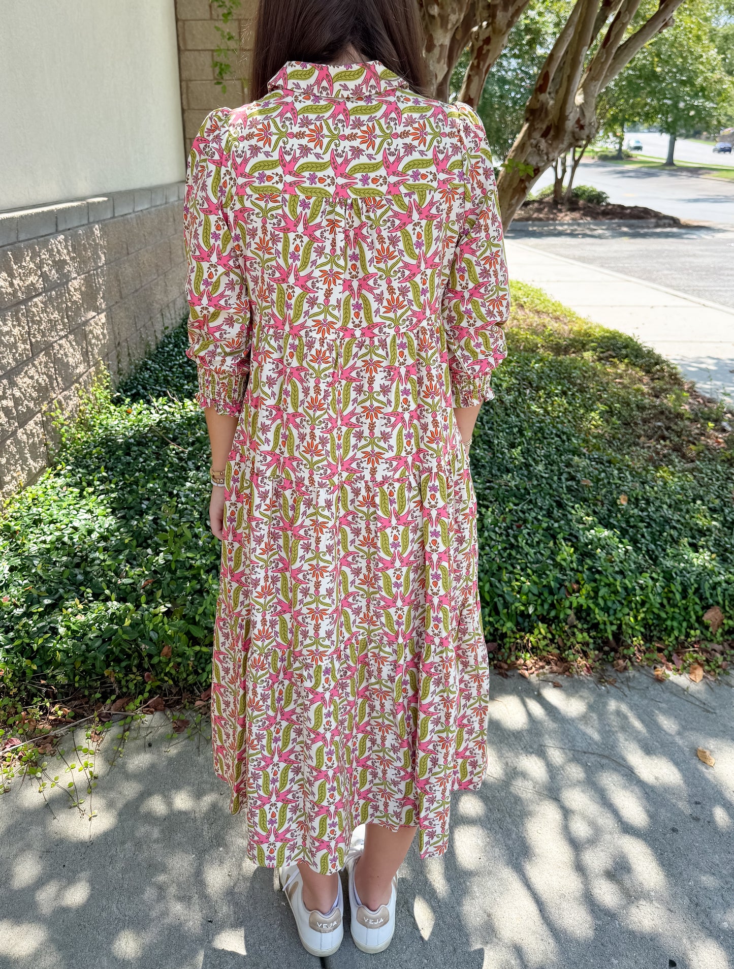 Eleanor Dress - Gossemar Wings Coral