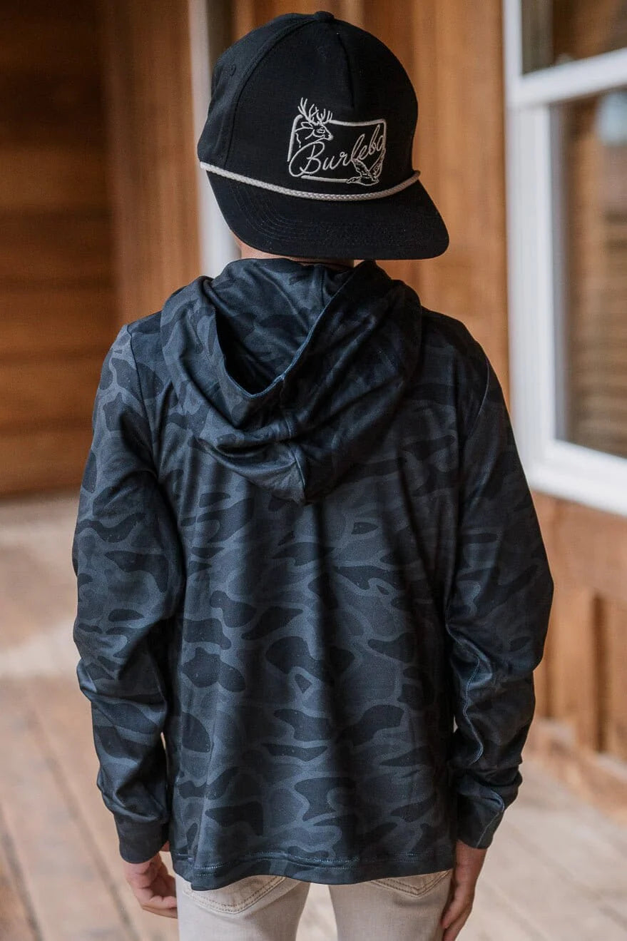 Burlebo Youth Performance Hoodie - Black Camo