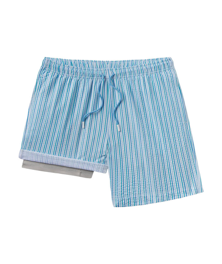 SSCO Men’s Clubhouse Seersucker Swim Shorts - Coastal Breeze