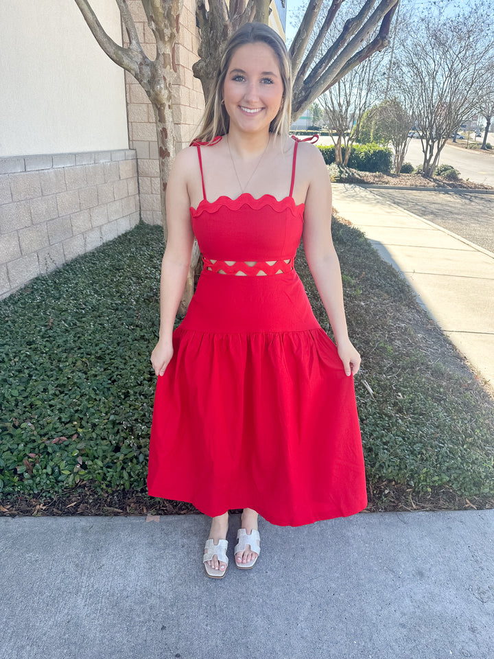 Scarlet Scalloped Dress