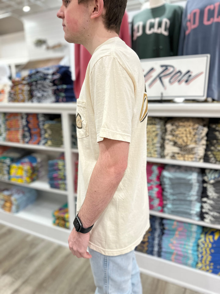 Old Row Deer Camo Circle Logo Pocket S/S T-Shirt - Ivory