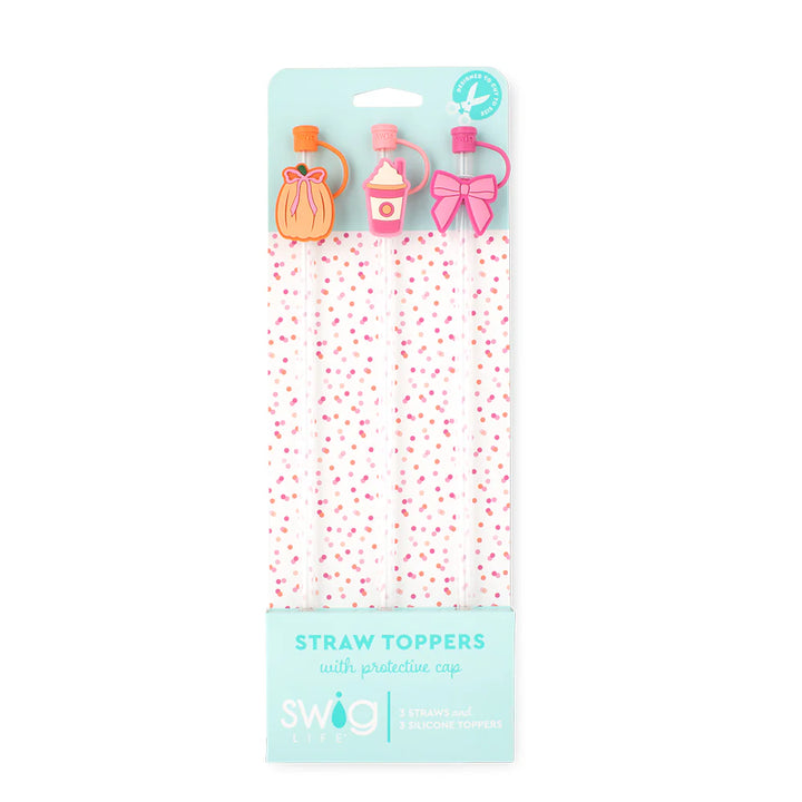 Swig Straw Toppers - Pumpkins & Bows