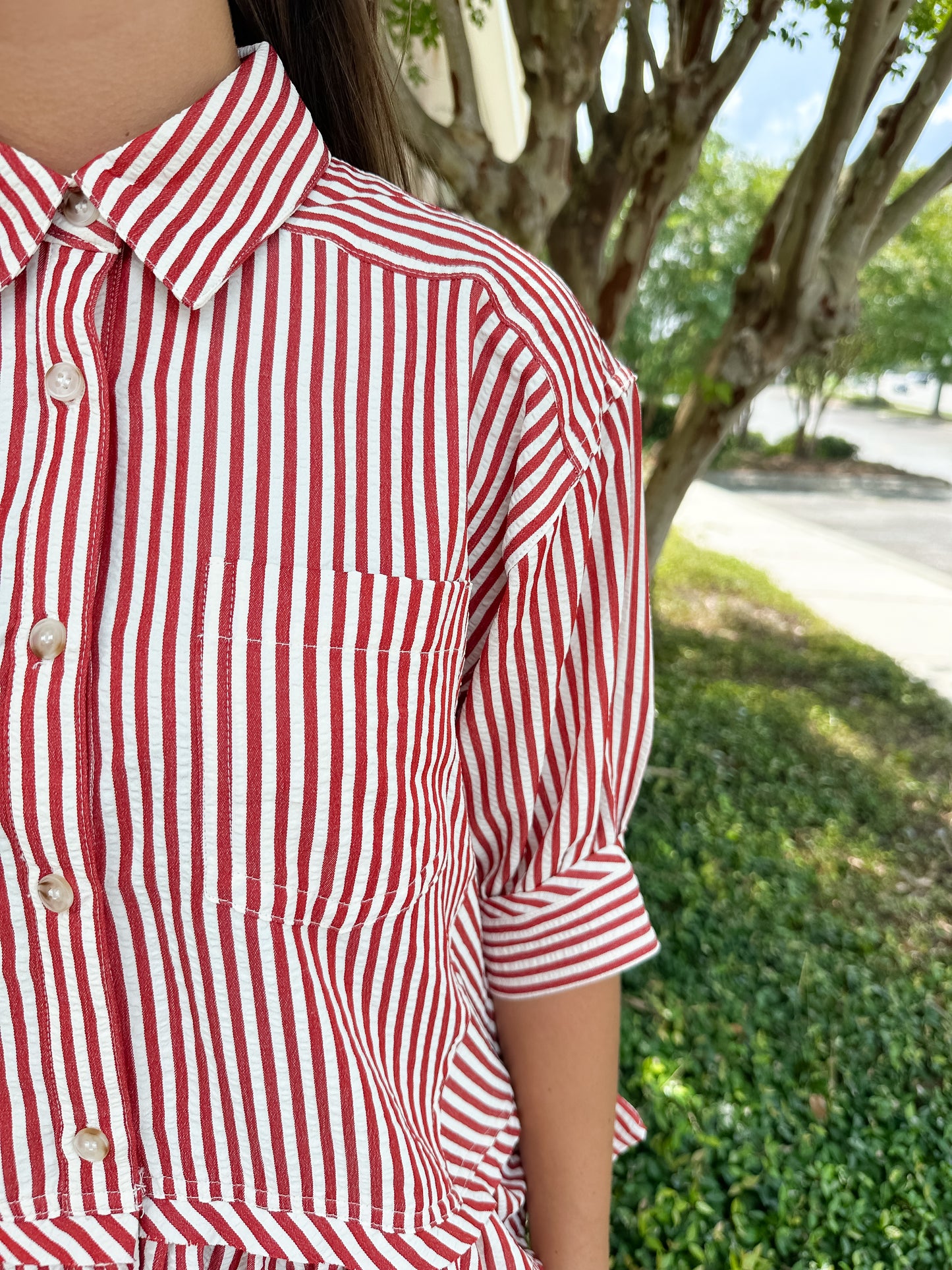Striped Ruffle Top