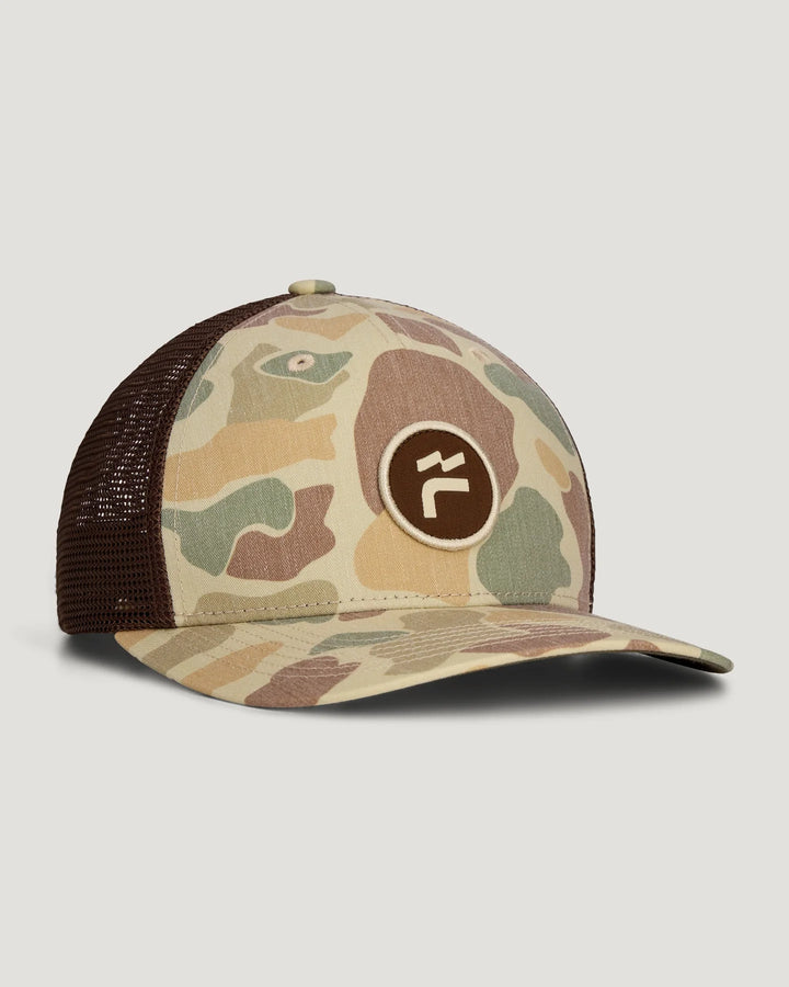 Free Fly Youth Brand Flag Camo Trucker Hat - Vintage Camo