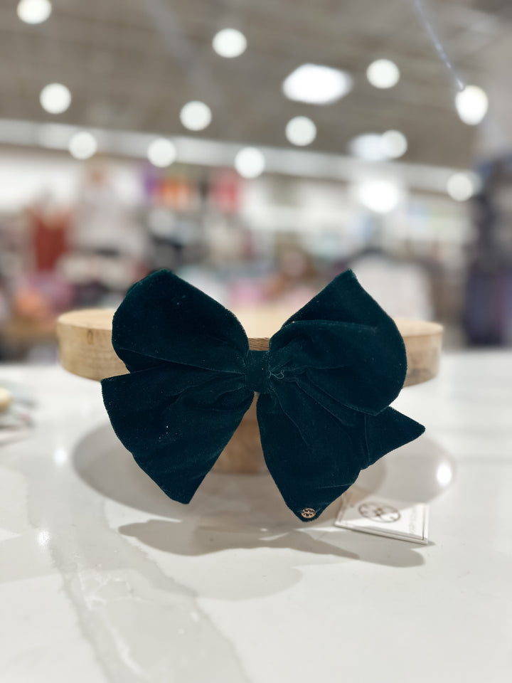 MS Fabric Magnetic Bow - Green Velvet