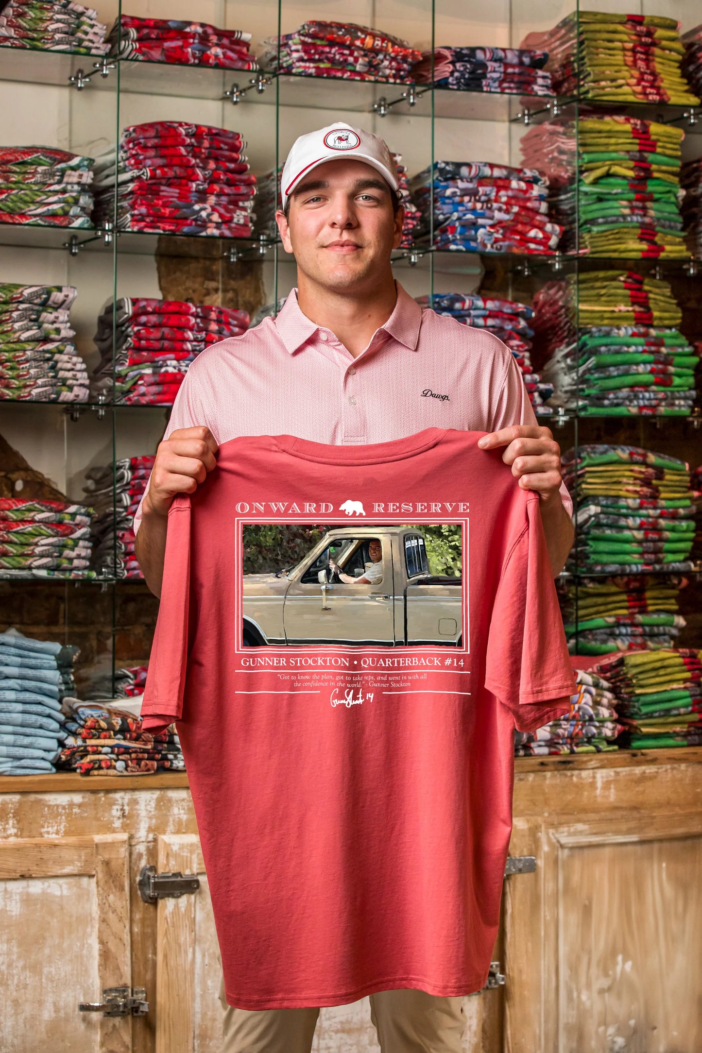 Onward Reserve UGA Gunner Stockton S/S Pocket T-Shirt - Washed Red