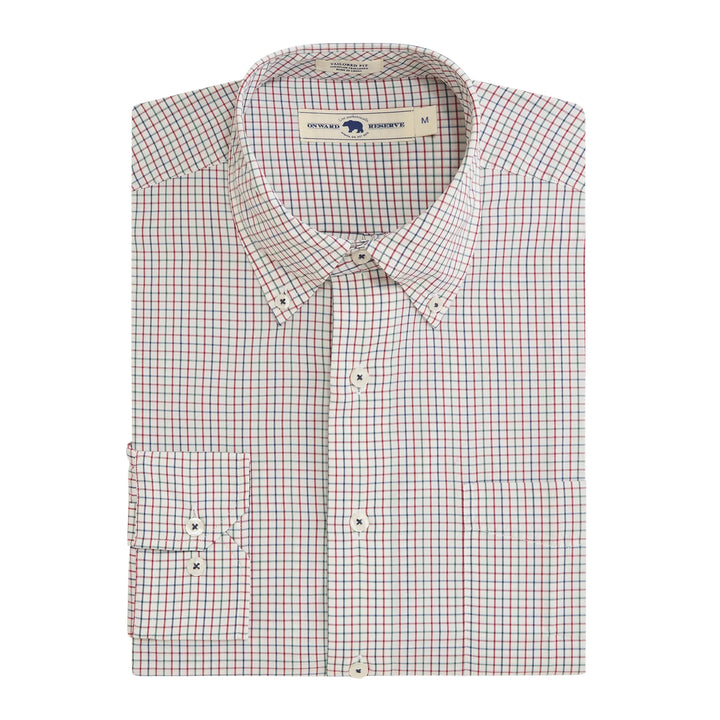 Onward Reserve King Tailored Fit Brushed Performance Button Down - Brick Red