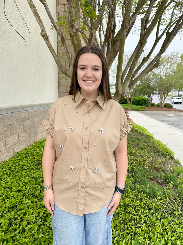 Wedding Bells Top - Khaki