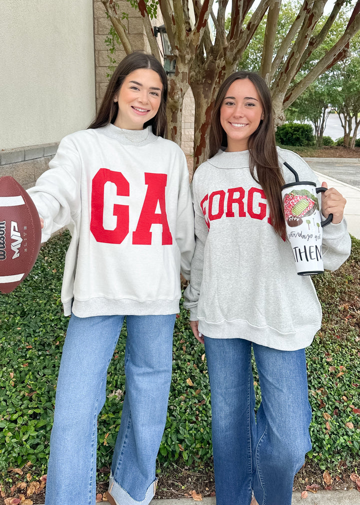 Georgia Reversible Mockneck Sweatshirt - Grey