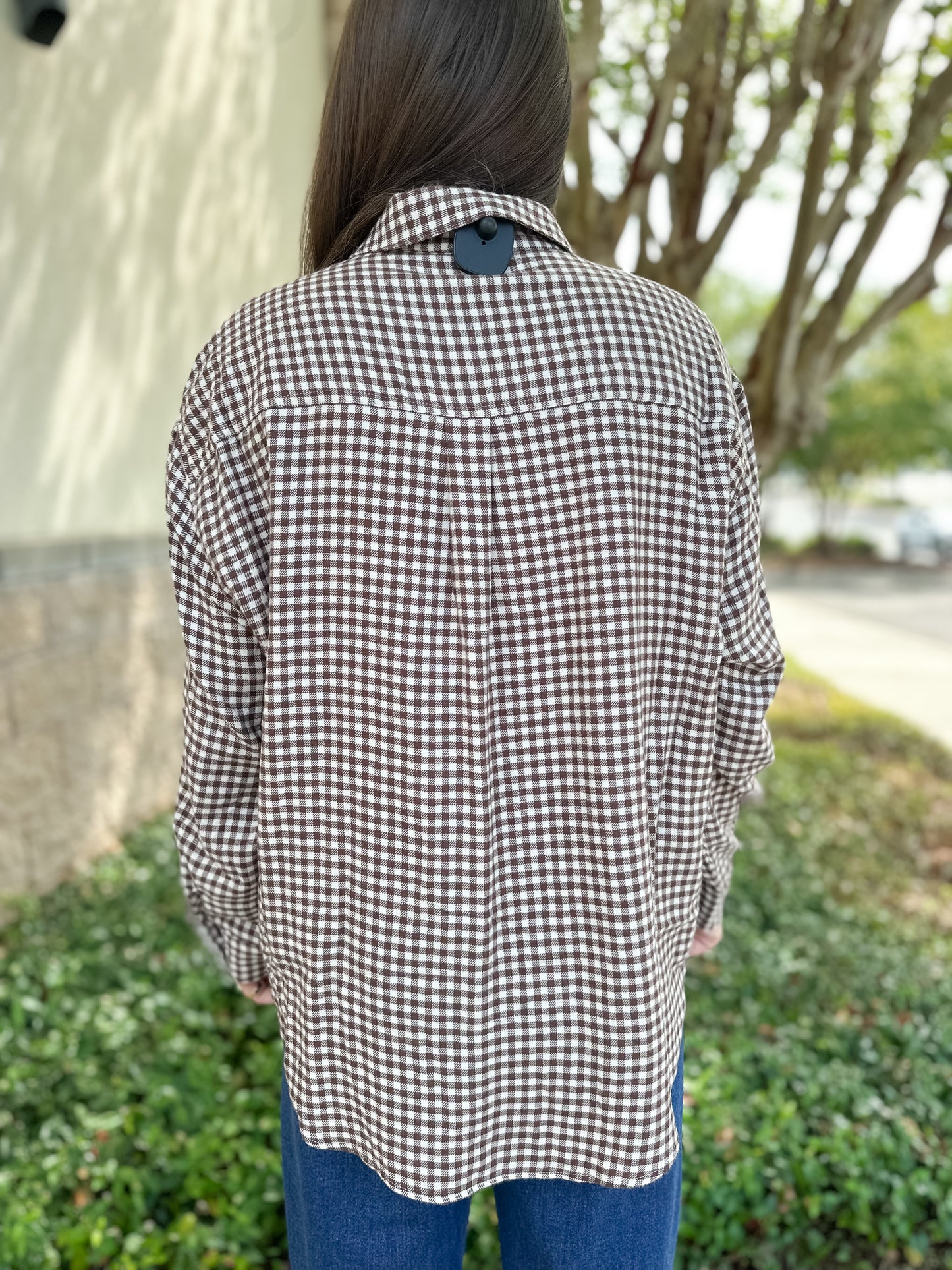 River Plaid Button Up - Chocolate Cherry