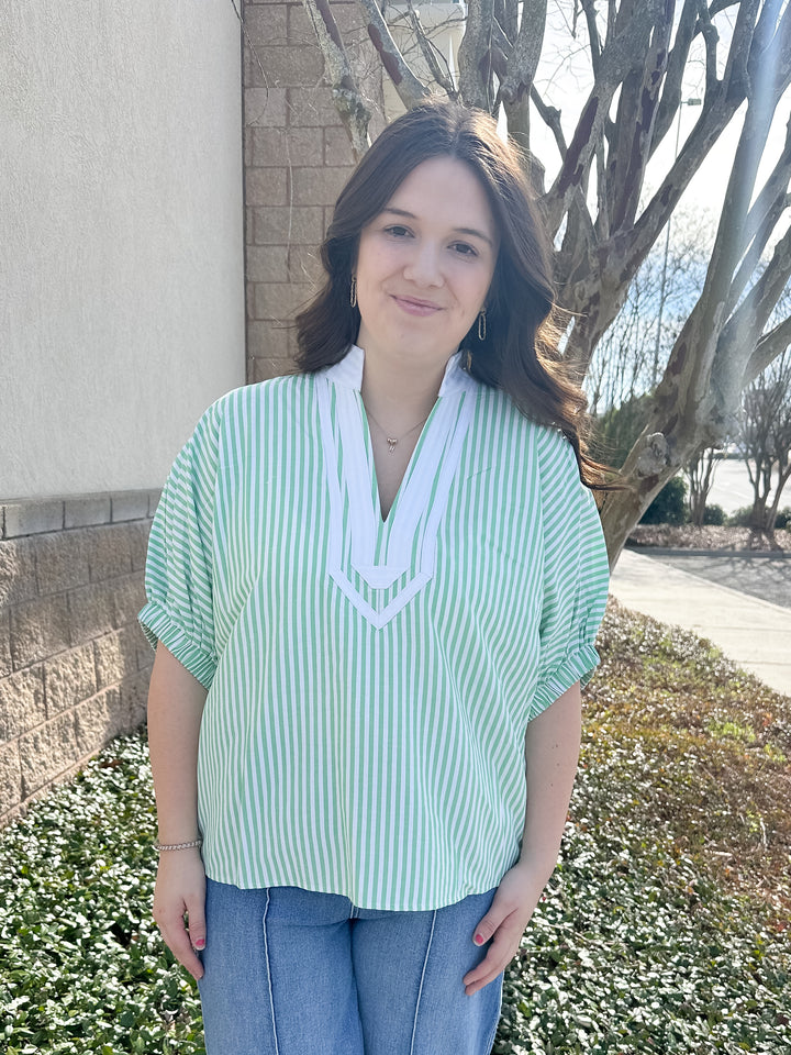Lottie Stripe Top - Green