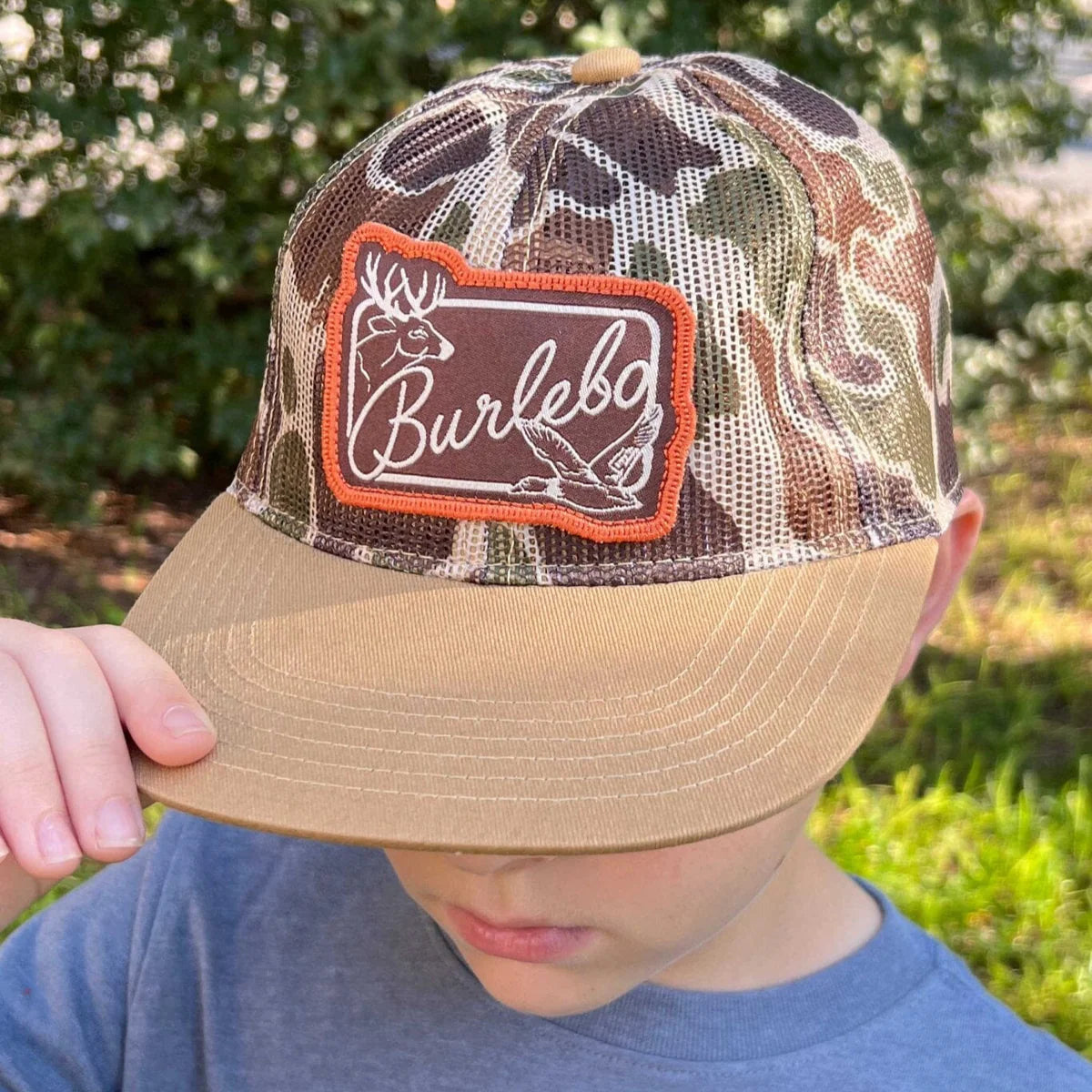 Burlebo Youth Patch Logo Hat - Camo Mesh