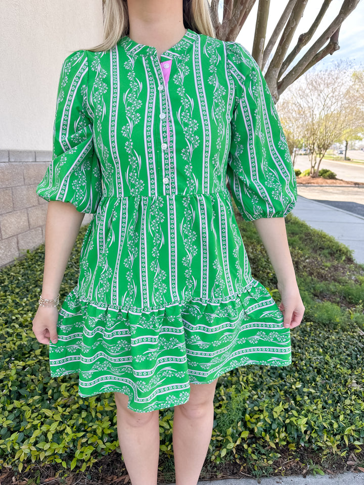 Riley Mini Dress - Garden Lace Green