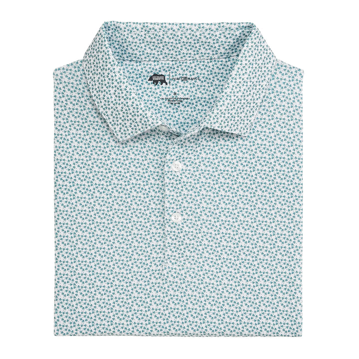 Onward Reserve Thistle Printed Performance Polo - Mallard Green