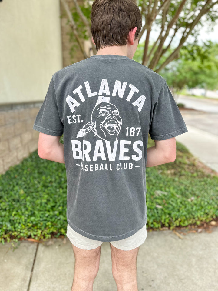 CB Braves Baseball Club S/S Pocket T-Shirt - Charcoal