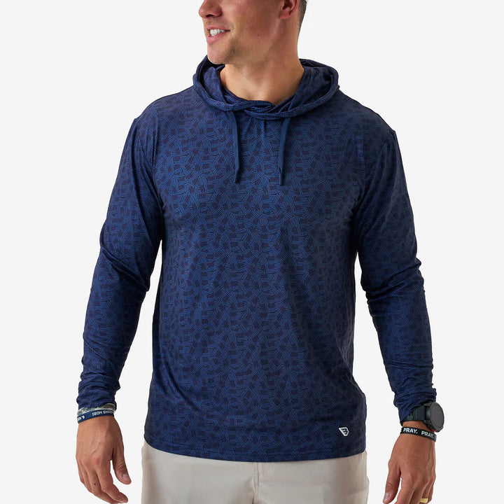 Burlebo Men’s S26 Performance Hoodie - Stars and Stripes - Navy