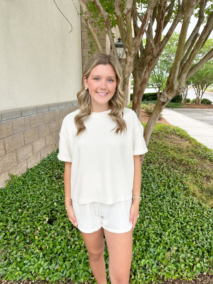 Maxine Pintuck Short - Pearl