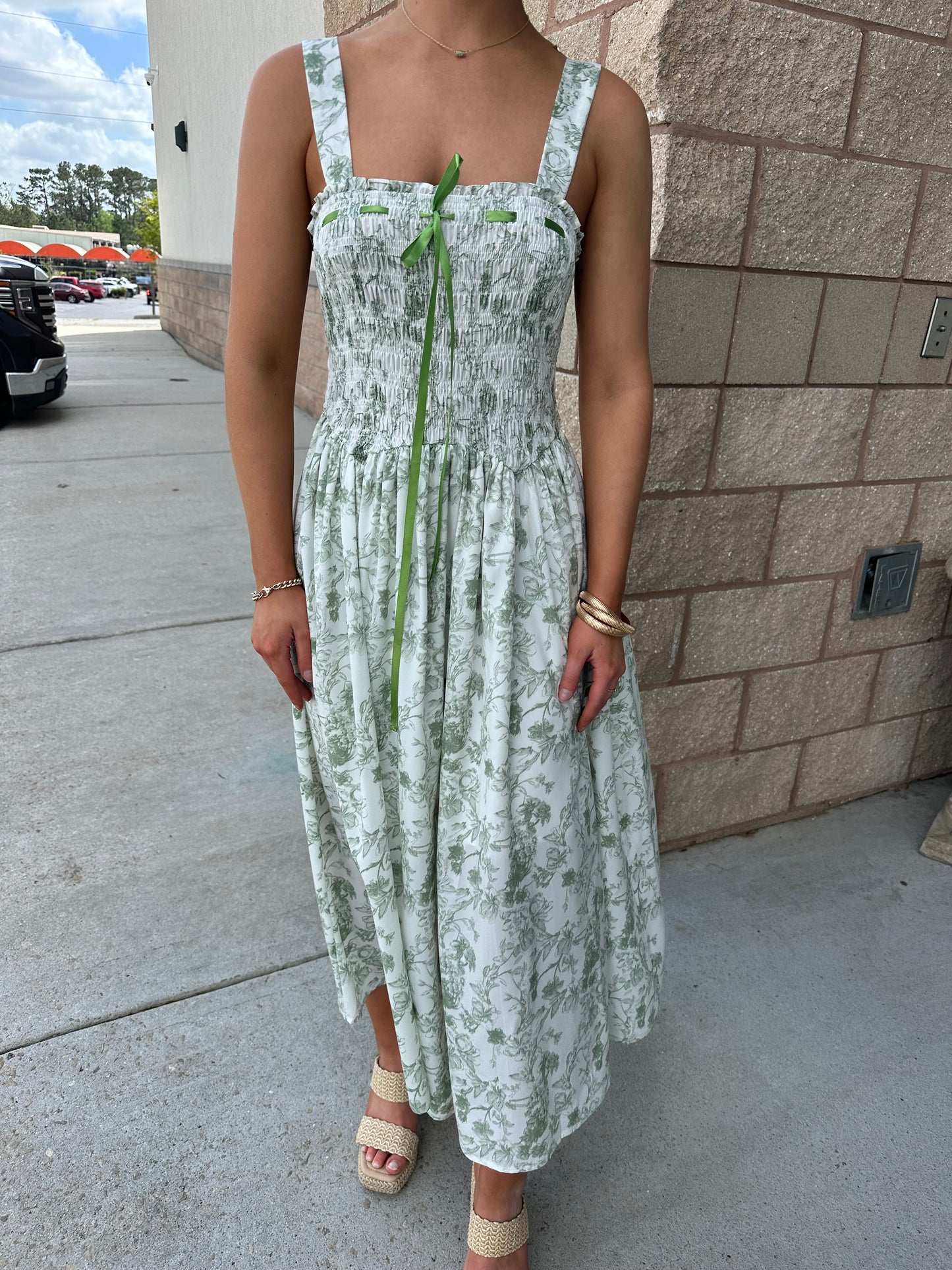 Sage Floral Maxi Dress
