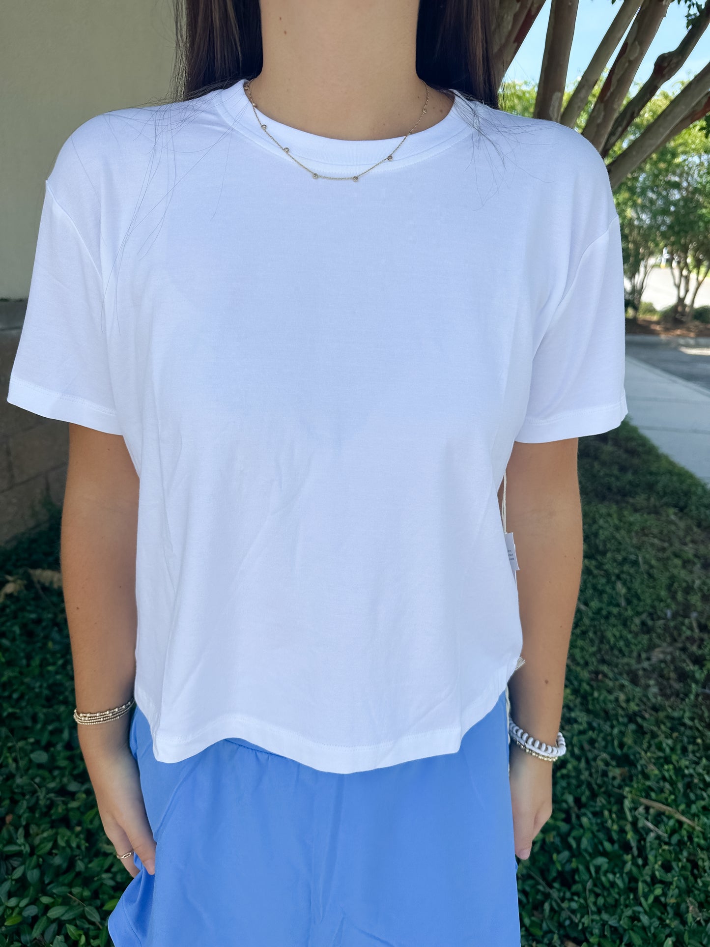 Free Fly Women’s Bamboo Current Boxy Tee - Bright White
