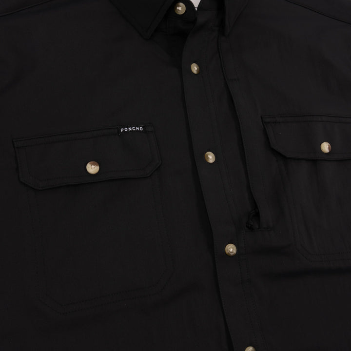 Poncho Men’s “The Burnt End” S/S Slim Shirt - Black