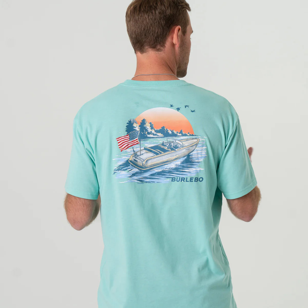 Burlebo Men’s Lake Weekend S/S Pocket T-Shirt - Island Reef
