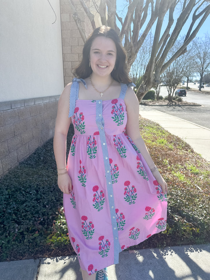 Camellia Stripe Midi Dress