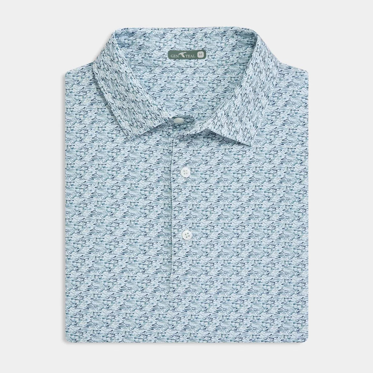 Genteal F25 Youth Ripple Effect Printed Polo - Serene