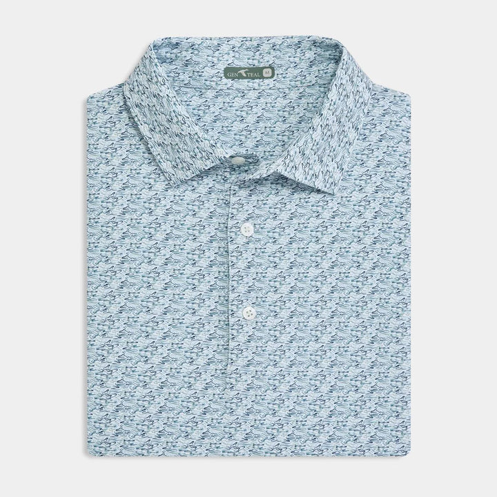 Genteal F25 Youth Ripple Effect Printed Polo - Serene