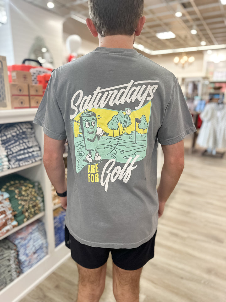 Barstool Saturdays Are For Golf S/S Pocket T-Shirt - Granite