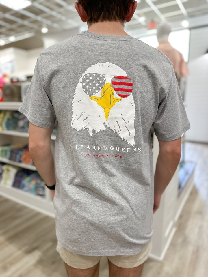 Collared Greens Bald Eagle S/S T-Shirt - Grey