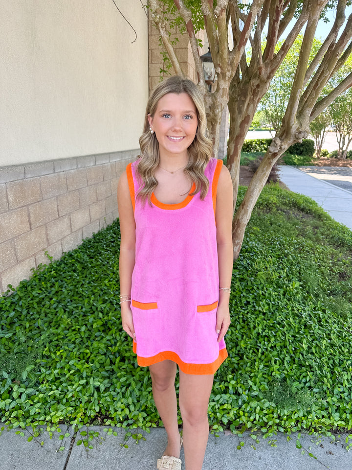 Francine Dress - Pink & Orange