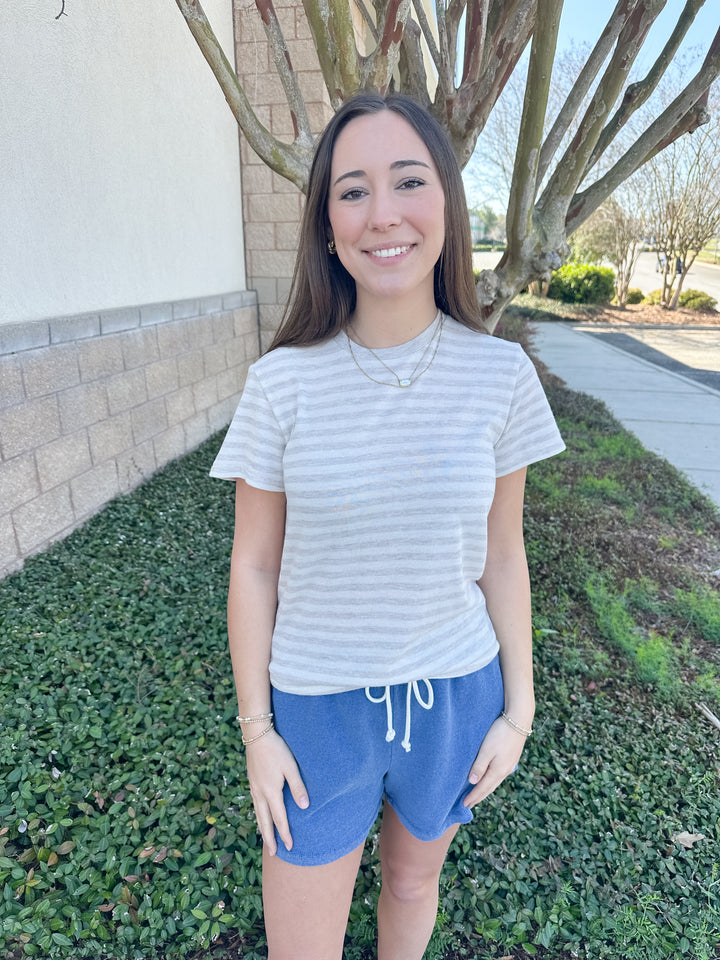 Tourist Striped Tee - Natural Heather