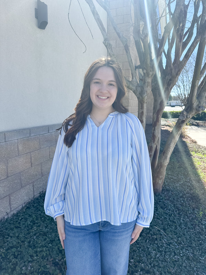 Scarlette Top - Harbor Lines Blue