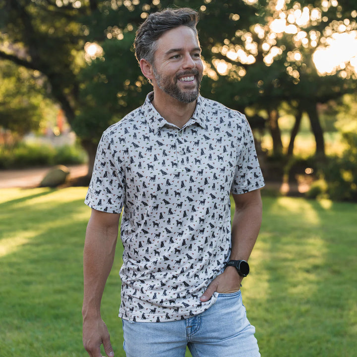 Burlebo Men’s Performance Polo - Ducks And Dogs