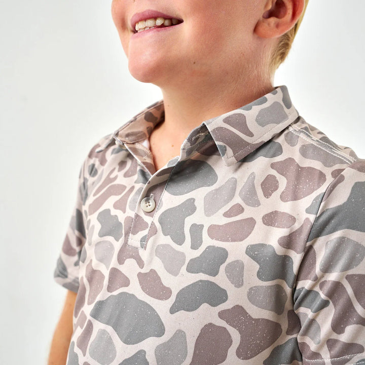 Burlebo Youth Performance Polo - Classic Deer Camo
