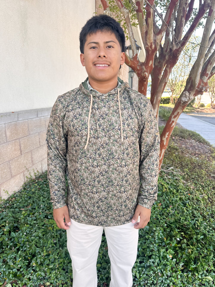 S. Casanova Turkey Track Camo/Olive Green Reversible Hoodie
