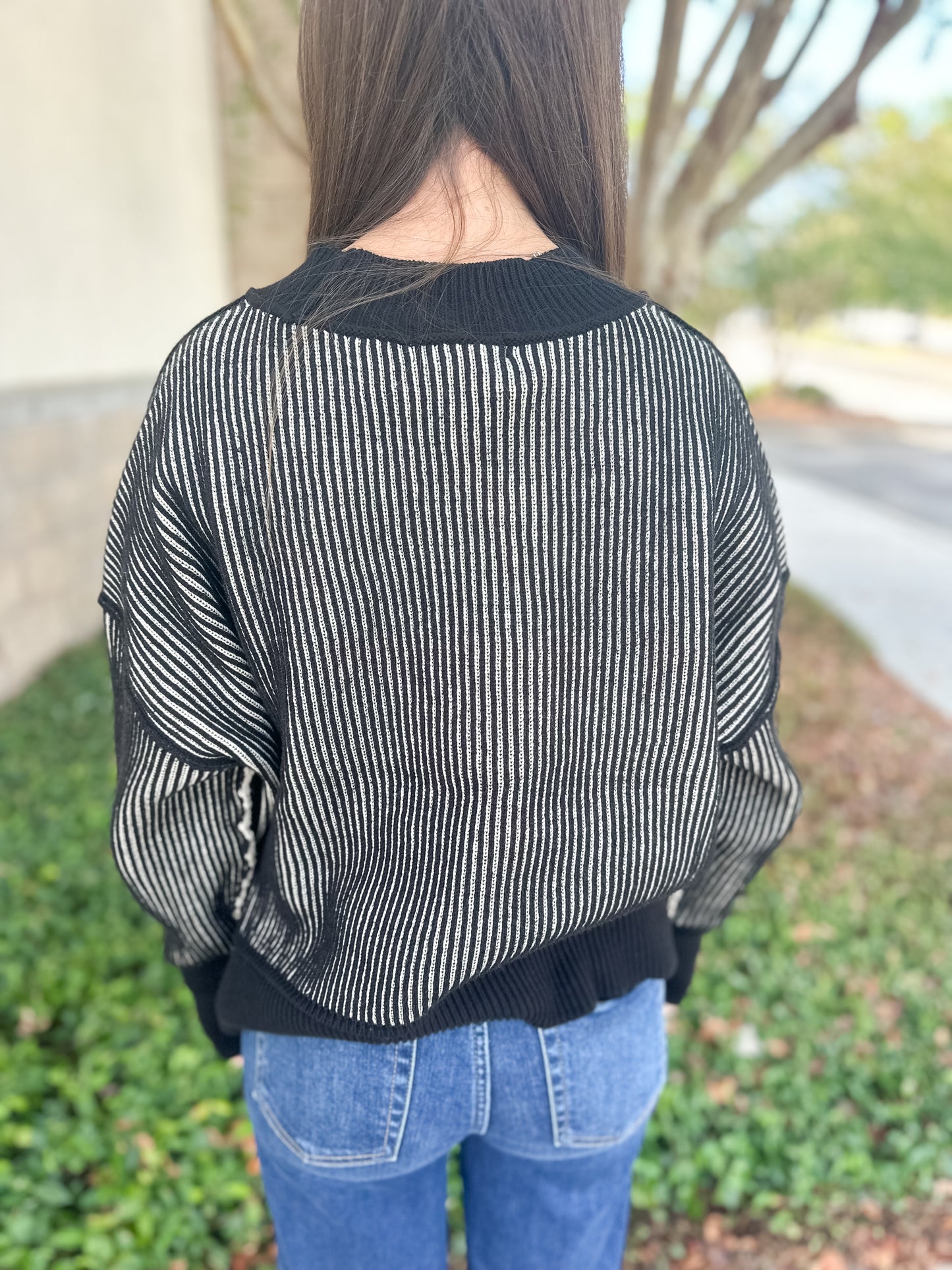 Courtney Ribbed Sweater - Black