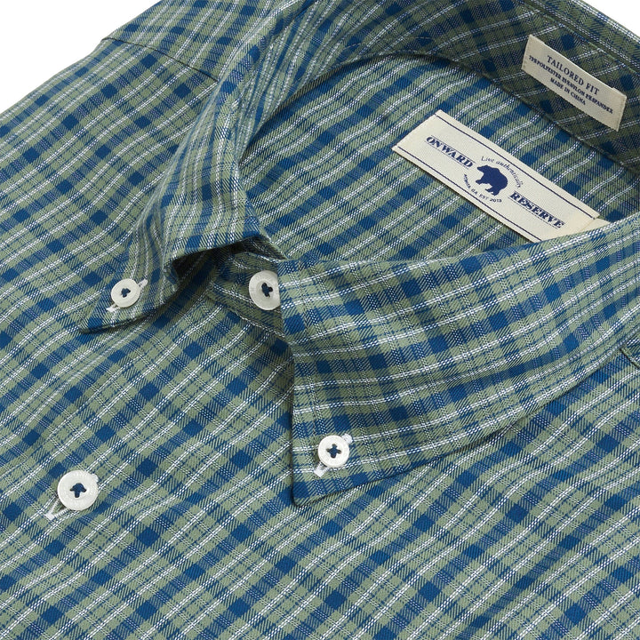 Onward Reserve Lockwood Tailored Fit Brushed Performance Twill Button Down - Hedge