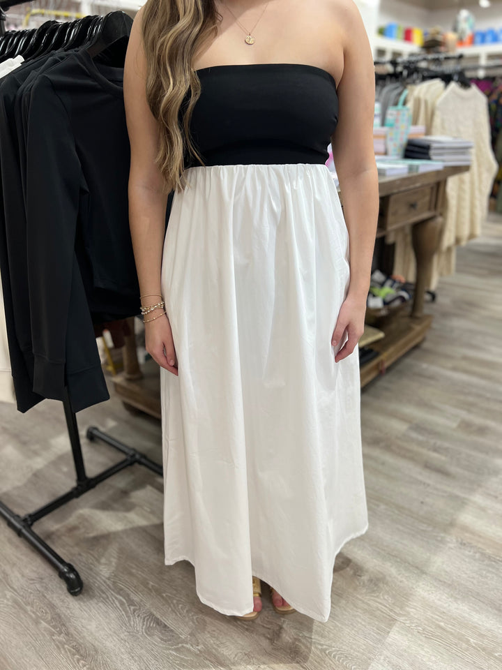 Classy Contrast Midi Dress