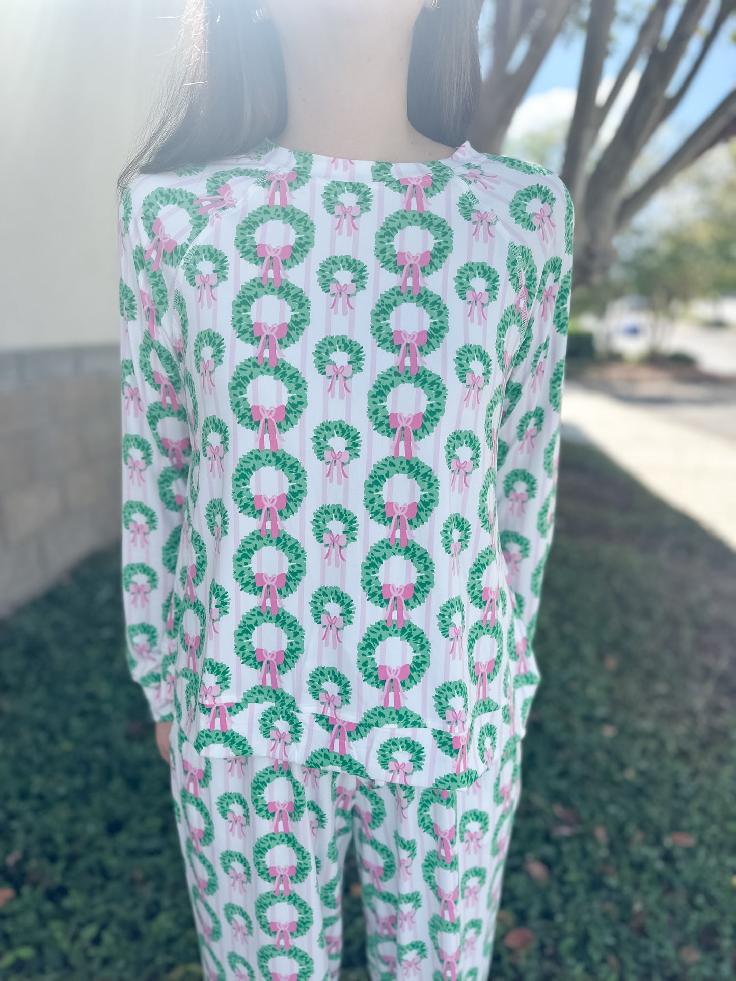 MS Annie PJ Pant Set - Rosy Wreaths